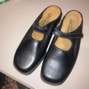 Naot black leather Mary Jane mule slip on.          Shout #22020